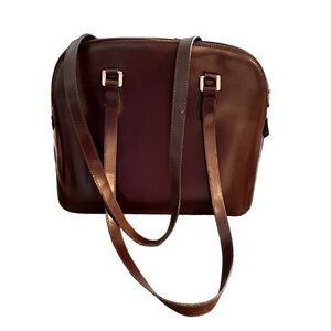 Preswick & Moore Split Cowhide Leather Structured Shoulder Tote Made in Italy